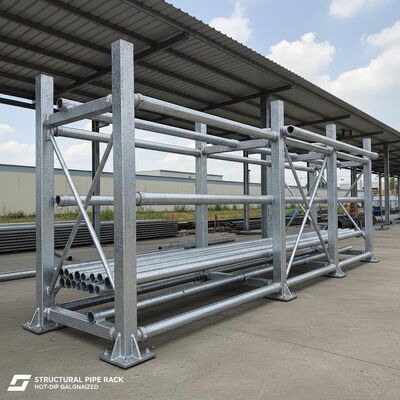 Explosion Load Pipe Rack Weather Resistant Pipe Rack with Galvanized Finish